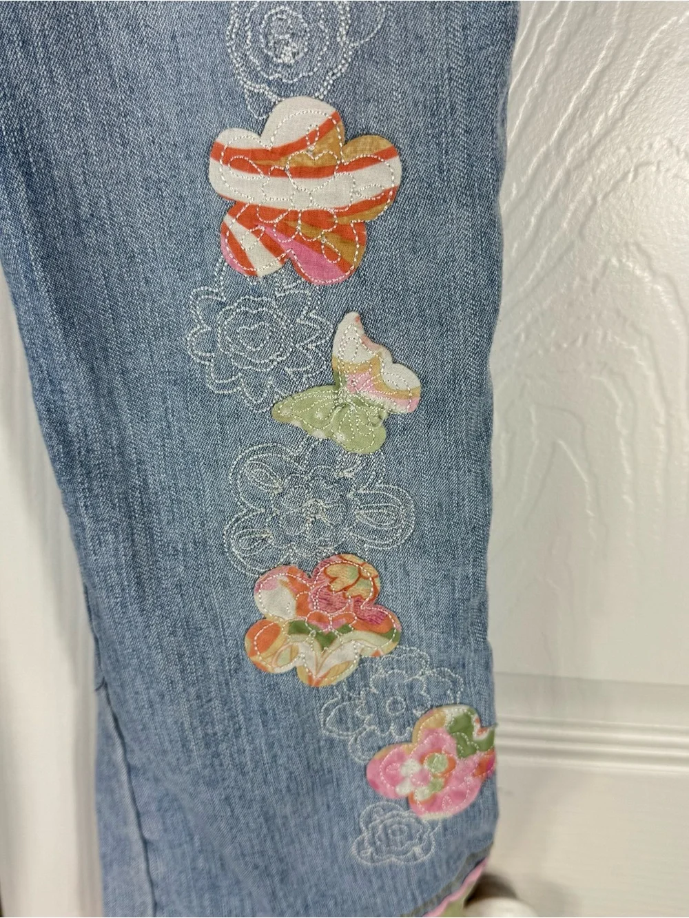 The Children's Place Girls Patchwork Boho Shabby Chic Jeans 6X/7